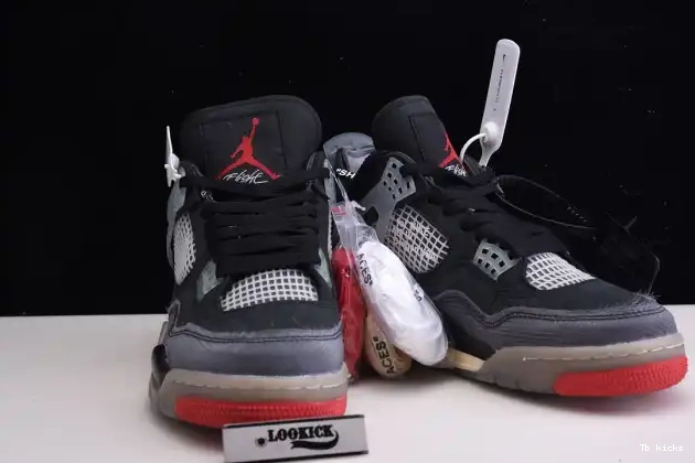 Reps TBK Jordan Retro x Off White CV9388-001 Air 4 Bred 0514